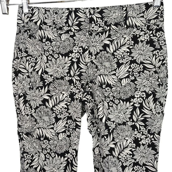 Ann Taylor Cropped Pants Capri Women Petite Size 10P Black White Straight Leg - Picture 2 of 6